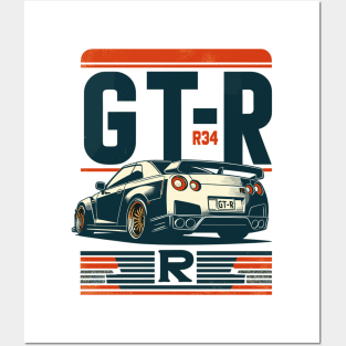 Nissan GTR R34 Posters and Art